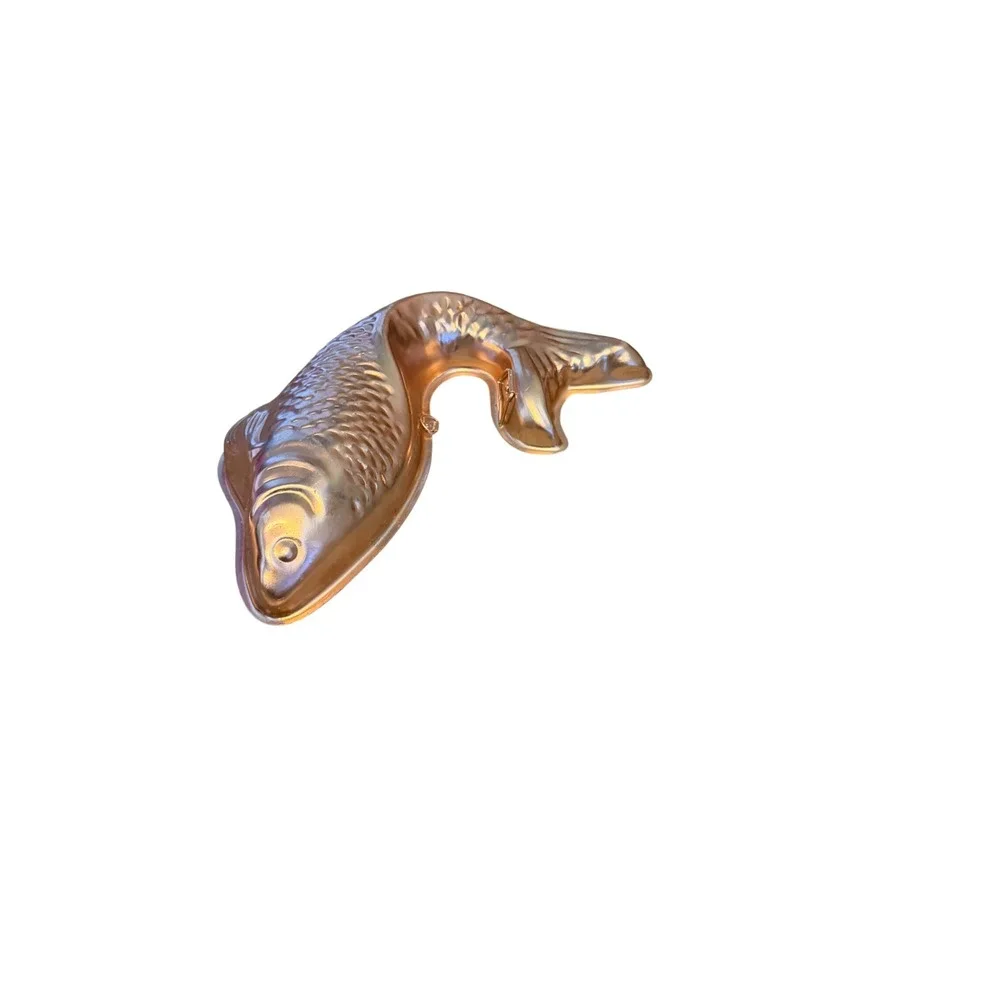 Vintage Copper Fish Mold Decorative Kitchen Wall Hanging Koi Carp Gelatin Pan